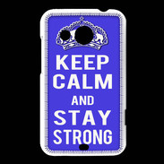 Coque HTC Desire 200 Keep Calm and Stay strong Bleu