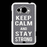 Coque HTC Desire 200 Keep Calm and Stay strong Gris