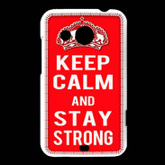 Coque HTC Desire 200 Keep Calm and Stay strong Rouge