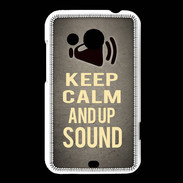 Coque HTC Desire 200 Keep Calm and Up Sound Gris