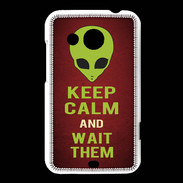 Coque HTC Desire 200 Keep Calm and Wait Alien Rouge