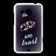 Coque HTC Desire 200 In Gamble We trust Bleu ZG