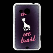 Coque HTC Desire 200 In Girafe We trust Rouge ZG