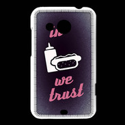 Coque HTC Desire 200 In Junk We trust Rouge ZG