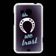 Coque HTC Desire 200 In Luck We trust Bleu ZG
