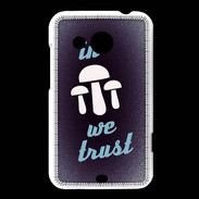 Coque HTC Desire 200 In Mushrooms We trust Bleu ZG