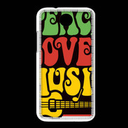 Coque HTC Desire 300 Peace Love Music