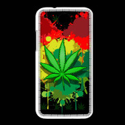 Coque HTC Desire 300 Feuille de cannabis et cœur Rasta