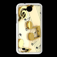 Coque HTC Desire 300 Portée de notes en or