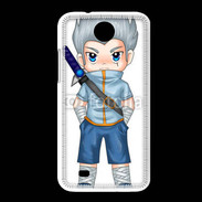 Coque HTC Desire 300 Chibi style illustration of a superhero 2