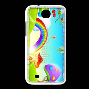 Coque HTC Desire 300 Cartoon nature et arc en ciel