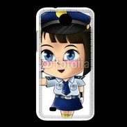 Coque HTC Desire 300 Cute cartoon illustration of a policewoman