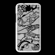 Coque HTC Desire 300 Tissus glamour noir et blanc