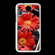 Coque HTC Desire 300 Fleurs Zen rouge 10