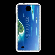 Coque HTC Desire 300 île en former de cœur au milieu de la mer