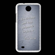 Coque HTC Desire 300 Ami poignardée Bleu Citation Oscar Wilde