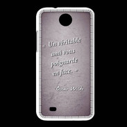 Coque HTC Desire 300 Ami poignardée Violet Citation Oscar Wilde