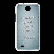 Coque HTC Desire 300 Ami poignardée Turquoise Citation Oscar Wilde