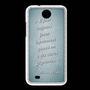 Coque HTC Desire 300 Cartes gagnantes Turquoise Citation Oscar Wilde