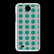 Coque HTC Desire 300 pois gris & turquoise