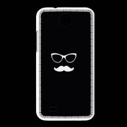 Coque HTC Desire 300 moustache noir & blanc