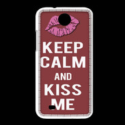 Coque HTC Desire 300 Keep Calm Kiss me Brique