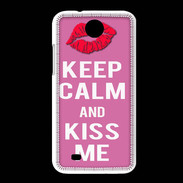 Coque HTC Desire 300 Keep Calm Kiss me Rose