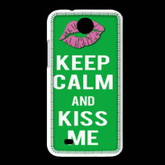 Coque HTC Desire 300 Keep Calm Kiss me Vert