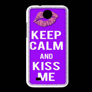 Coque HTC Desire 300 Keep Calm Kiss me Violet