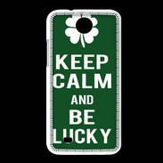 Coque HTC Desire 300 Keep Calm Be lucky Vert