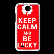 Coque HTC Desire 300 Keep Calm Be Lucky Rouge
