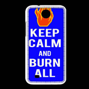 Coque HTC Desire 300 Keep Calm Burn Bleu