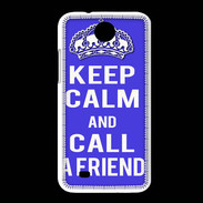Coque HTC Desire 300 Keep Calm Call friend Bleu