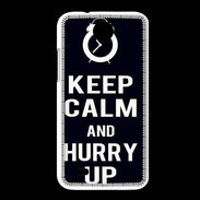 Coque HTC Desire 300 Keep Calm Hurry up Noir