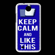 Coque HTC Desire 300 Keep Calm Like This Bleu