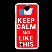 Coque HTC Desire 300 Keep Calm Like This Rouge