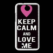 Coque HTC Desire 300 Keep Calm Love Noir