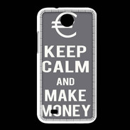 Coque HTC Desire 300 Keep Calm Make money Gris