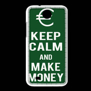 Coque HTC Desire 300 Keep Calm Make money Vert