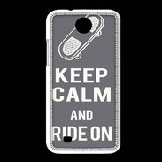 Coque HTC Desire 300 Keep Calm Ride on Gris