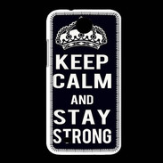 Coque HTC Desire 300 Keep Calm Stay strong Noir