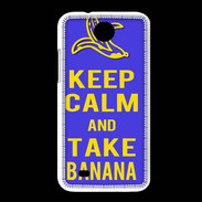 Coque HTC Desire 300 Keep Calm Take Banana Bleu