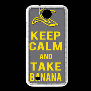 Coque HTC Desire 300 Keep Calm Take Banana Gris