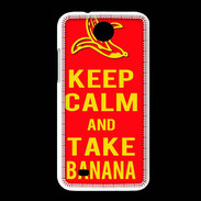 Coque HTC Desire 300 Keep Calm Take Banana Rouge