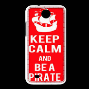 Coque HTC Desire 300 Keep Calm Be a Pirate Rouge