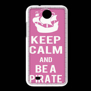 Coque HTC Desire 300 Keep Calm Be a Pirate Rose