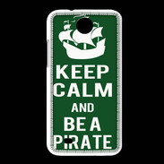 Coque HTC Desire 300 Keep Calm Be a Pirate Vert