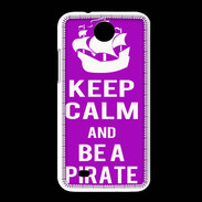 Coque HTC Desire 300 Keep Calm Be a Pirate Violet