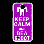Coque HTC Desire 300 Keep Calm Be a Robot Violet