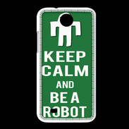 Coque HTC Desire 300 Keep Calm Be a Robot Vert